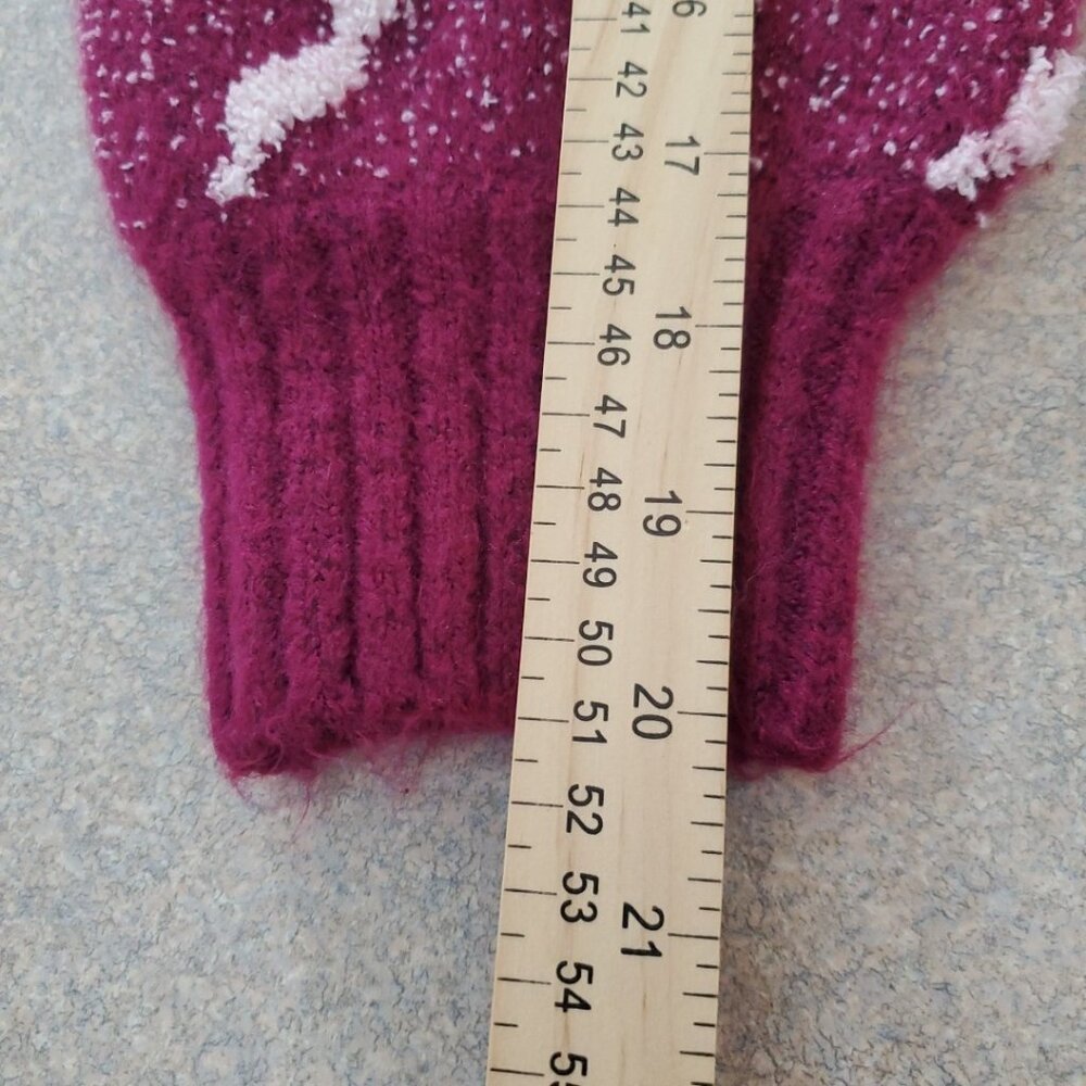 Derek Heart Cropped Bow Sweater Womens Size Large Soft Warm Comfy Preppy Purple - Picture 10 of 11